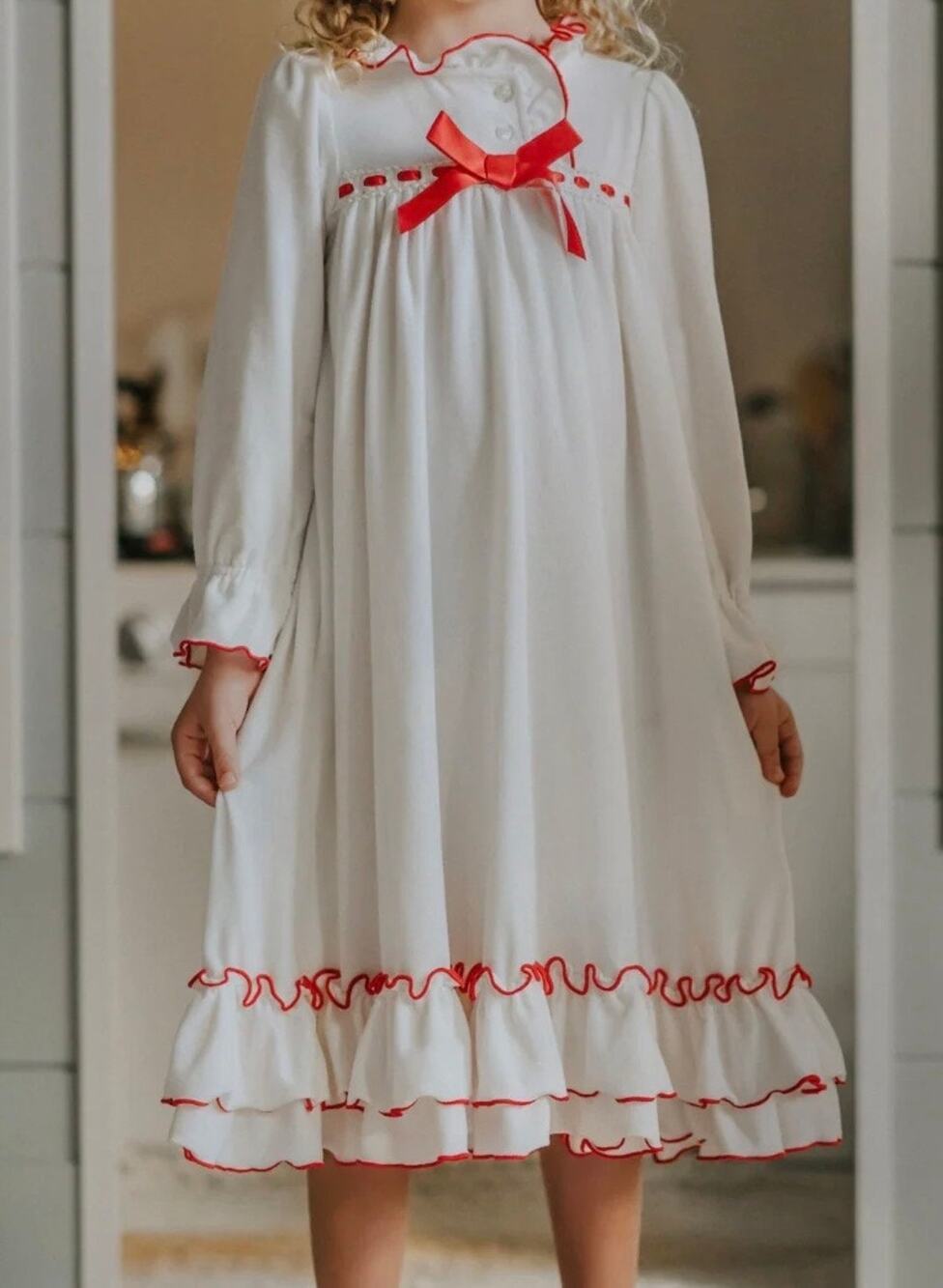 NWT The Original Clara Nutcracker Christmas Gown Long Sleeve in White Sz 12